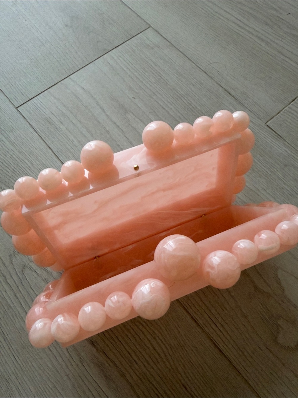 Cult Gaia Peach Marble Bubble Acrylic Clutch - Picture 2 of 4